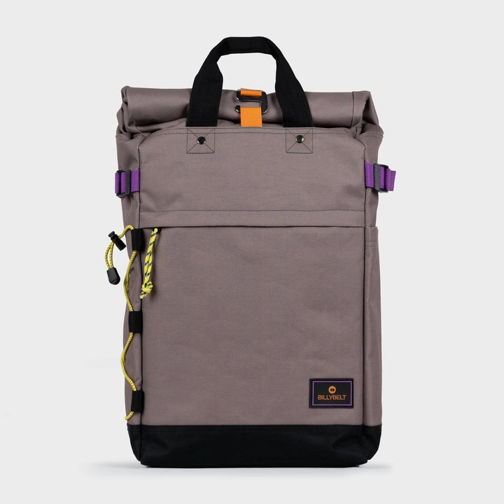 100% Recycled Polyester Roll-Top Backpack in Taupe