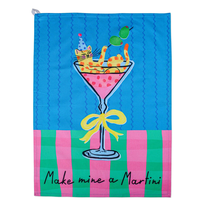 Make Mine a Martini Hijinx Tea Towel