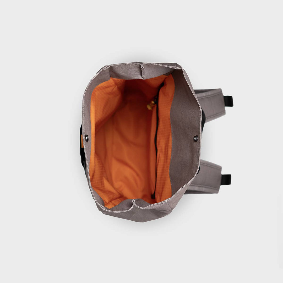 100% Recycled Polyester Roll-Top Backpack in Taupe