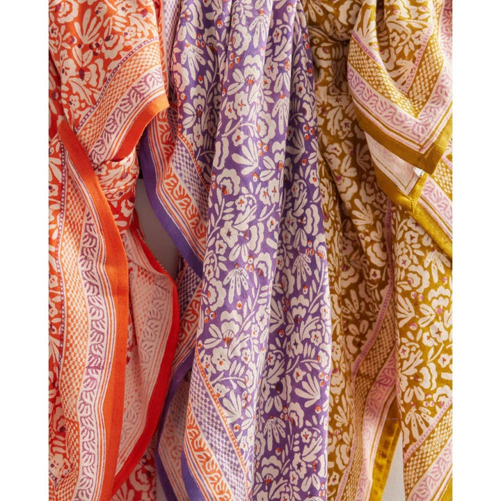 Iris Scarf in Purple & Rust