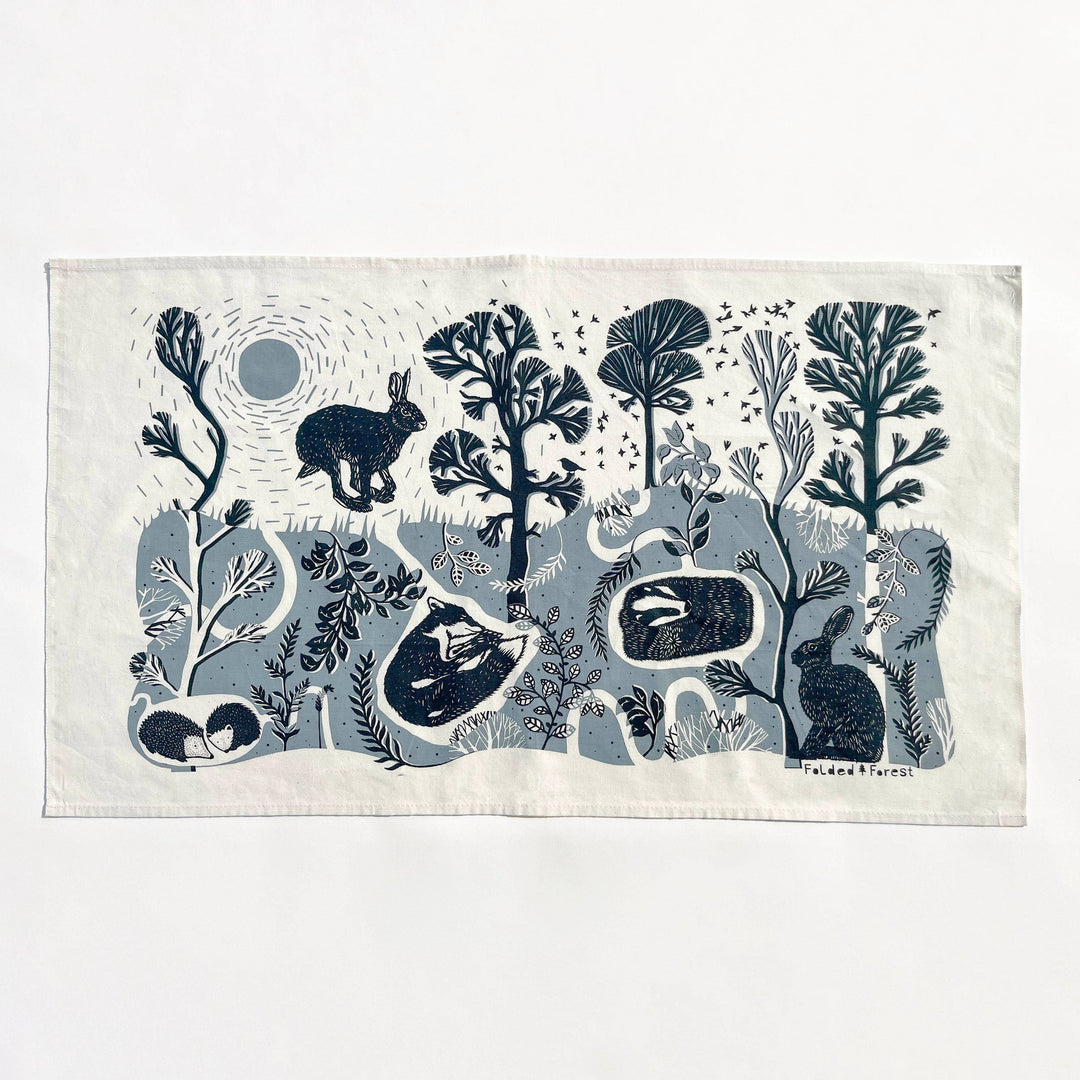 Cotton Tea Towel - Leaping Hare