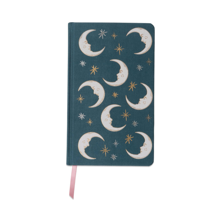 Celestial Bookcloth Journal - Teal Moon