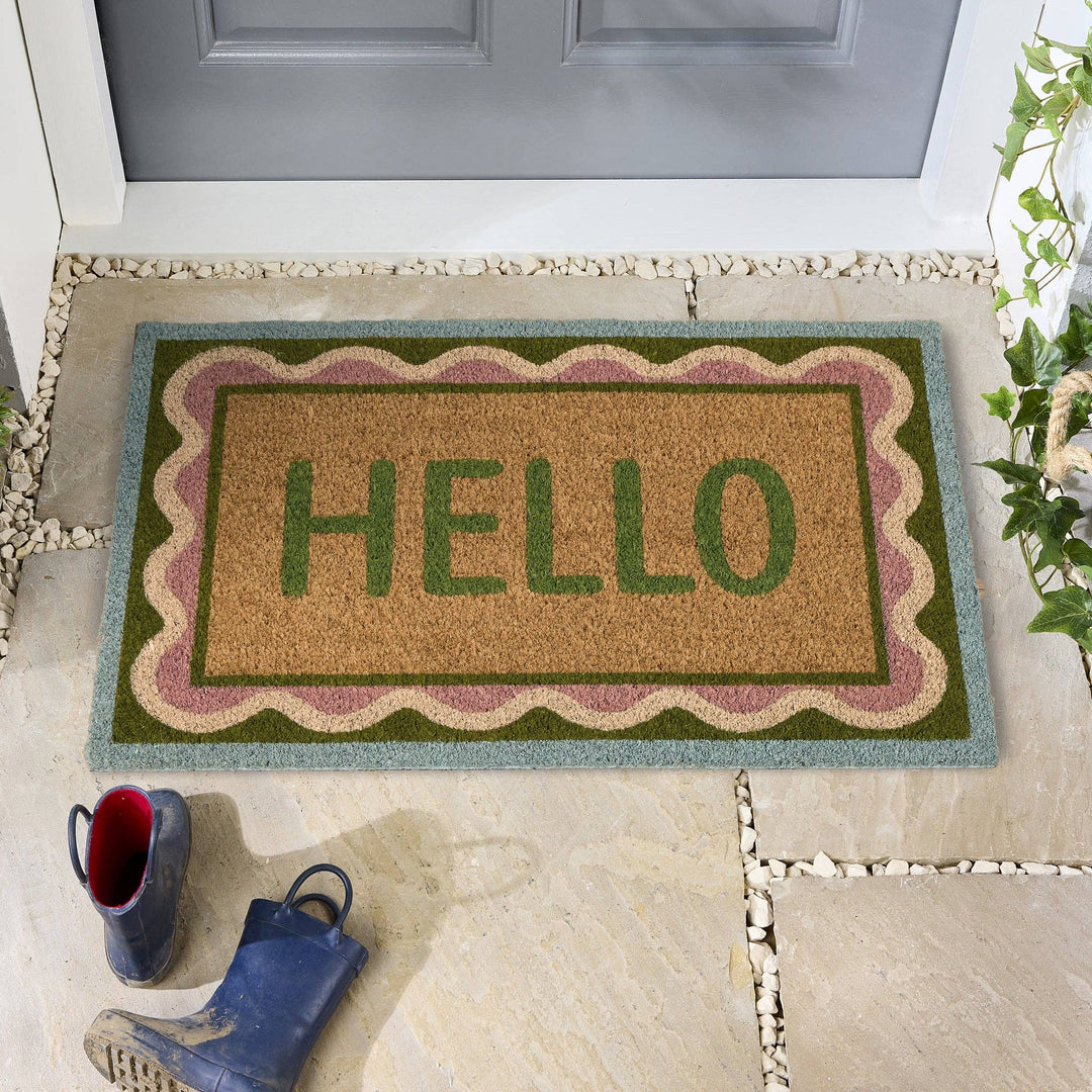 Hello Scallop Coir Doormat