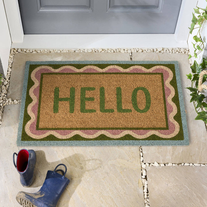 Hello Scallop Coir Doormat