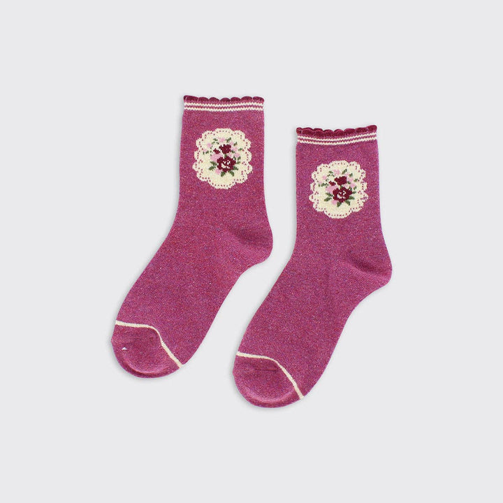 Lottie Floral Socks in Pink