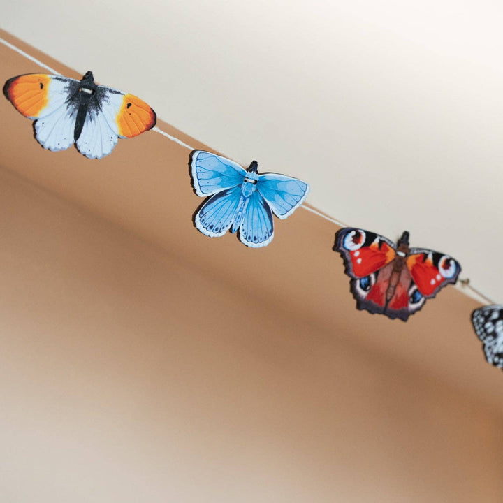 British Butterflies Wooden Garland