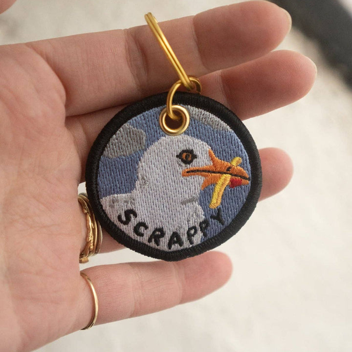 Scrappy Seagull - Embroidered Keychain