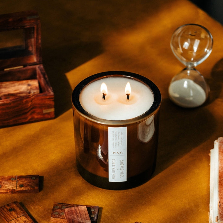 Big Amber Smoked Rose & Sumatran Pine Candle