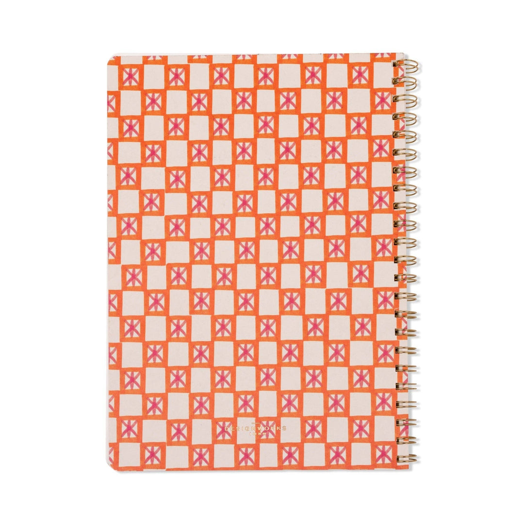 Orange Check A4 Twin Wire Notebook