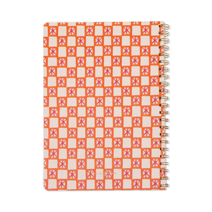 Orange Check A4 Twin Wire Notebook