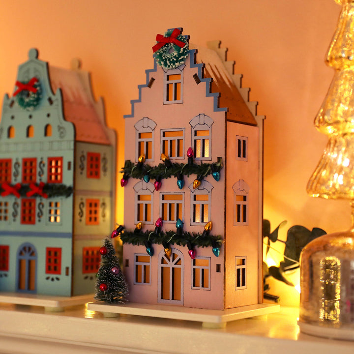 Lilac Festive Light Up House