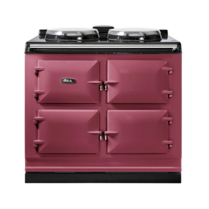 Raspberry AGA ER7 100 Twin hotplates stove on a white background