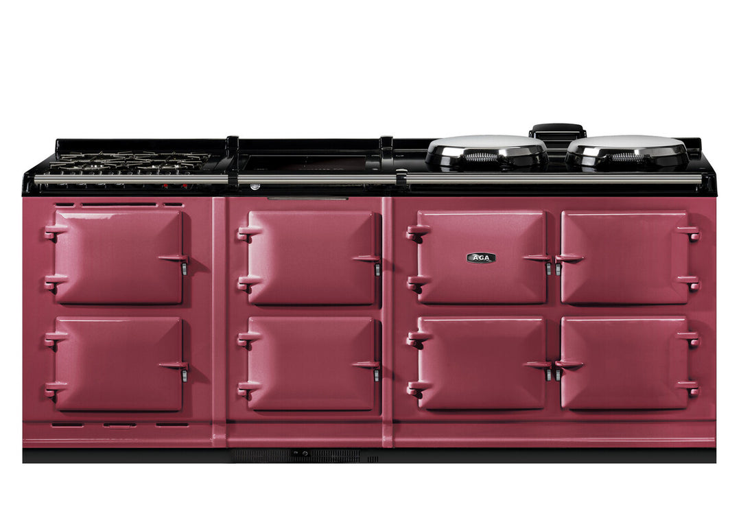 AGA ER7 210 raspberry with gas hob on white background