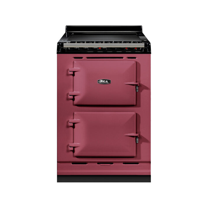 AGA induction module in raspberry with strainless trim on white background