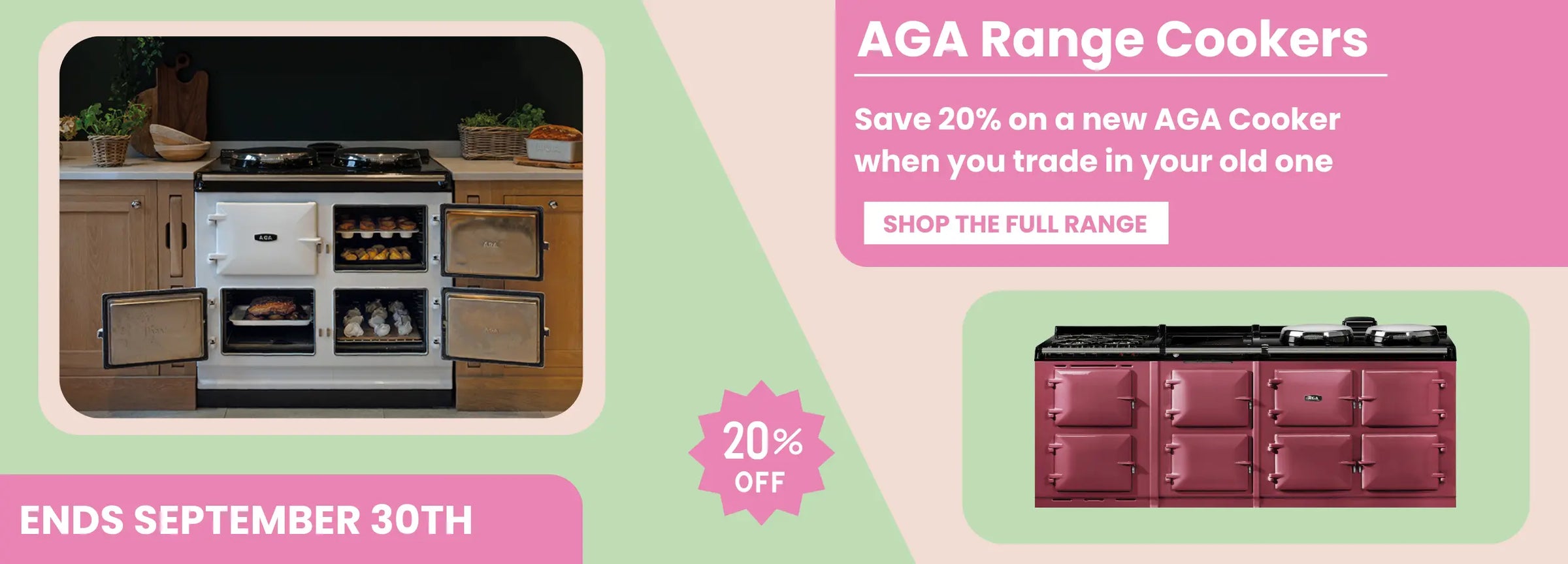 AGA Range Cooker 20% off deal banner 