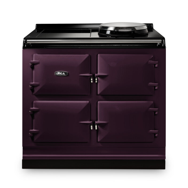 Aubergine AGA eR7i Series 100 Electric with Induction Hob stove on a white background