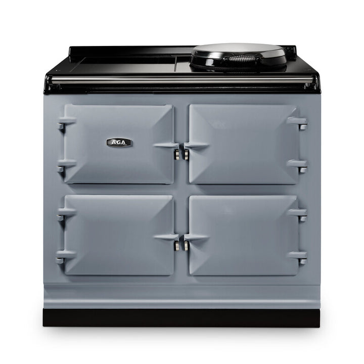 Dove AGA eR7i Series 100 Electric with Induction Hob stove with black cooktop on a white background