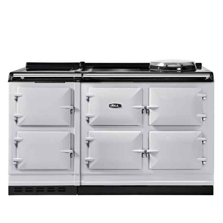 AGA eR7i Series 150 Electric  kitchen stove with black cooktop on a white background