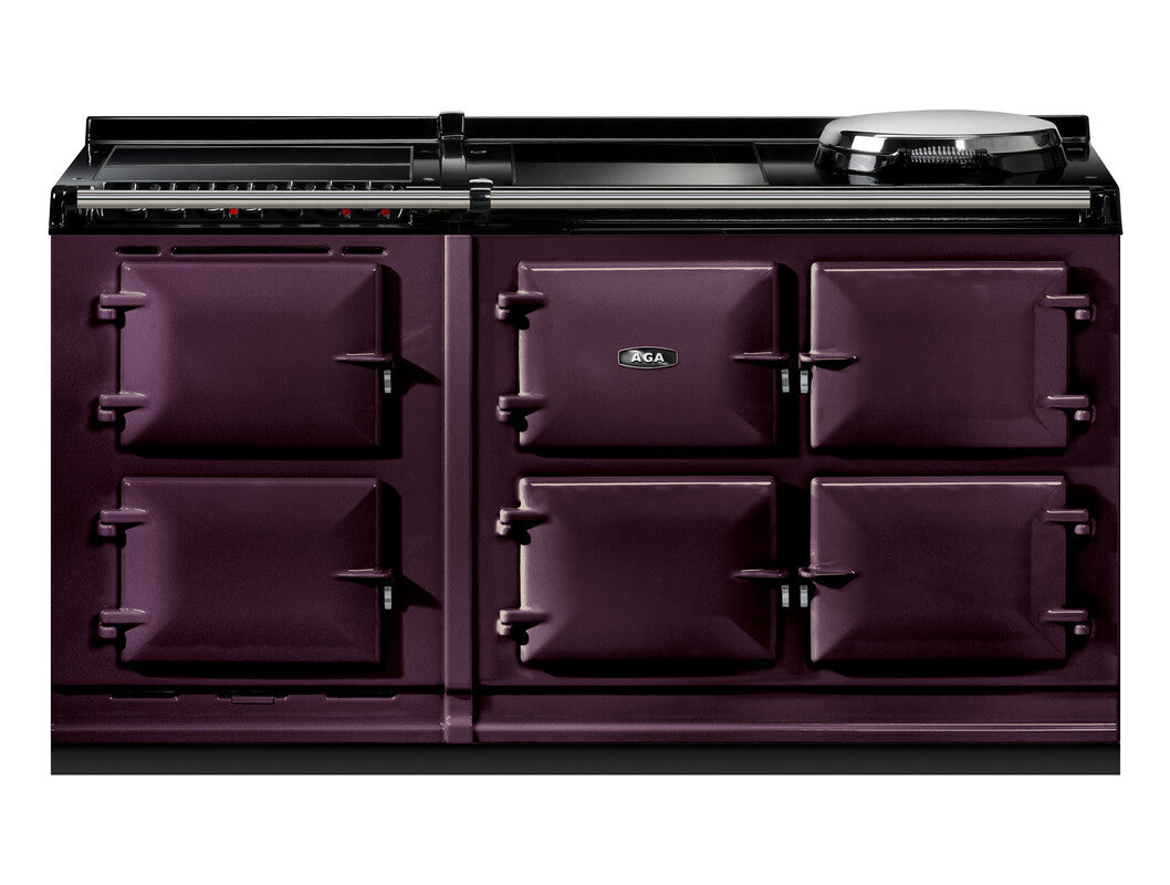 Aubergine AGA eR7i Series 150 Electric with Induction Hob + Warming Plate range cooker on a white background