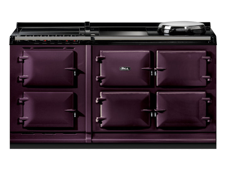 Aubergine AGA eR7i Series 150 Electric with Induction Hob + Warming Plate range cooker on a white background
