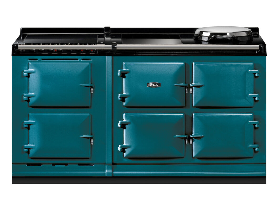 Salcombe Blue range cooker on a white background