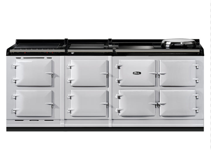 Grey Aga er7i 210cm range cooker on a white background