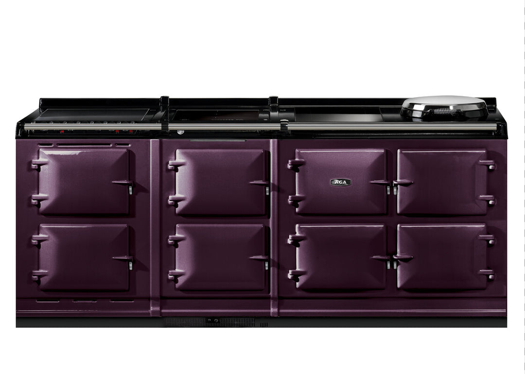 Aubergine Aga er7i 210cm range cooker on a white background