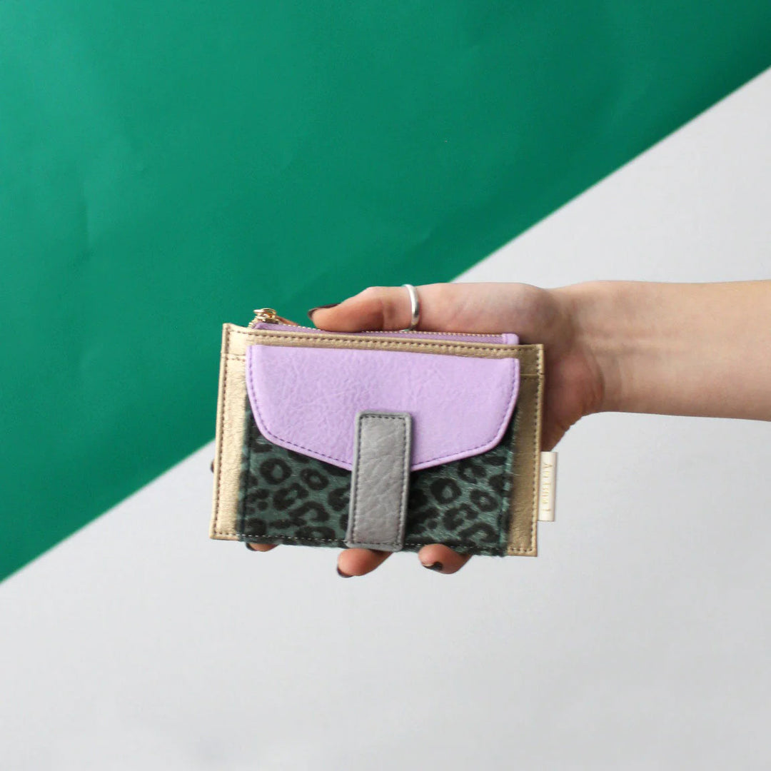 Lilac Leopard Print Purse