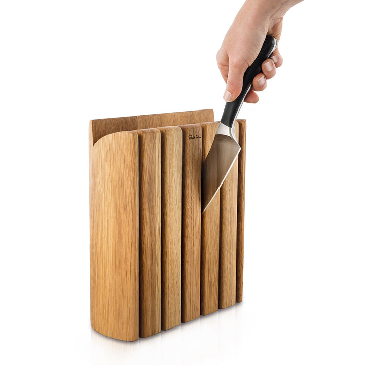 Robert Welch Book Oak Knife Block - product detail or lifestyle view; knives not included