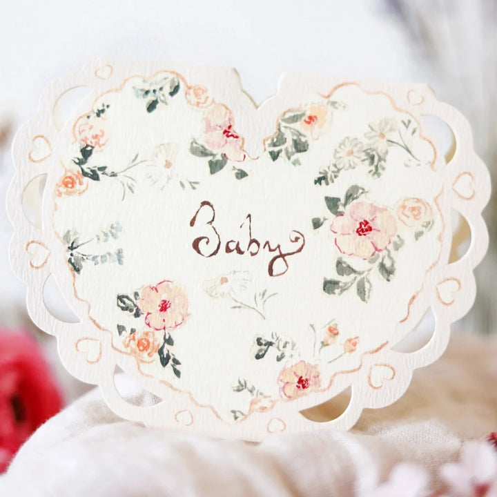 Baby Floral Heart Card