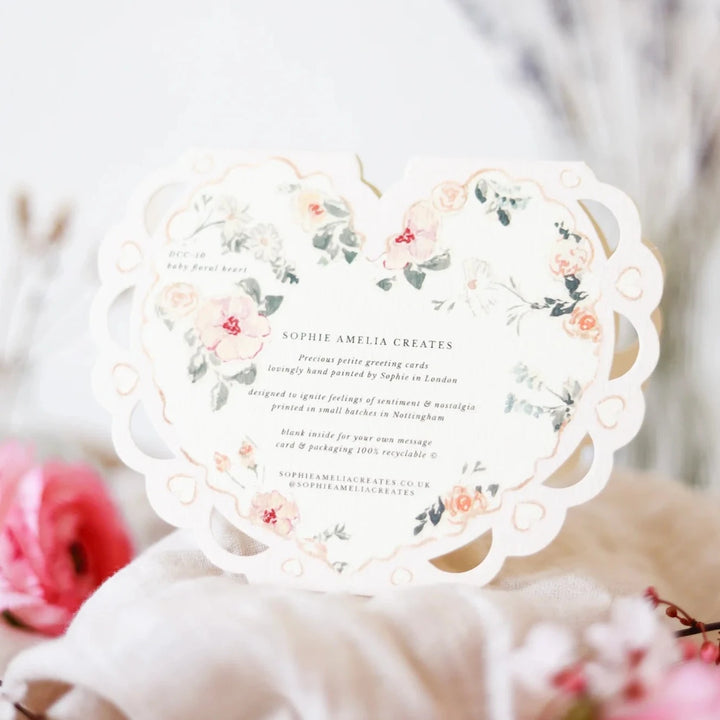 Baby Floral Heart Card