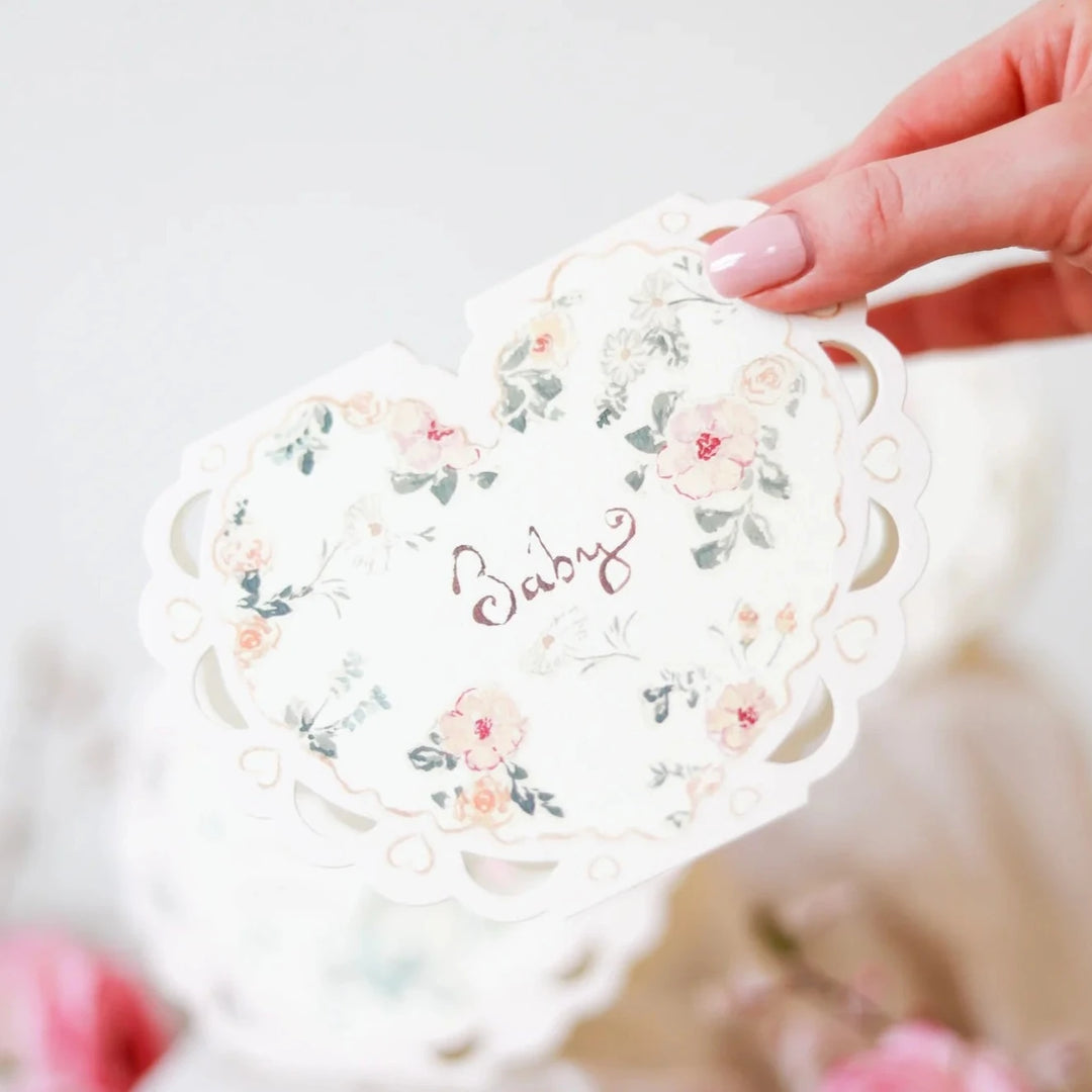 Baby Floral Heart Card