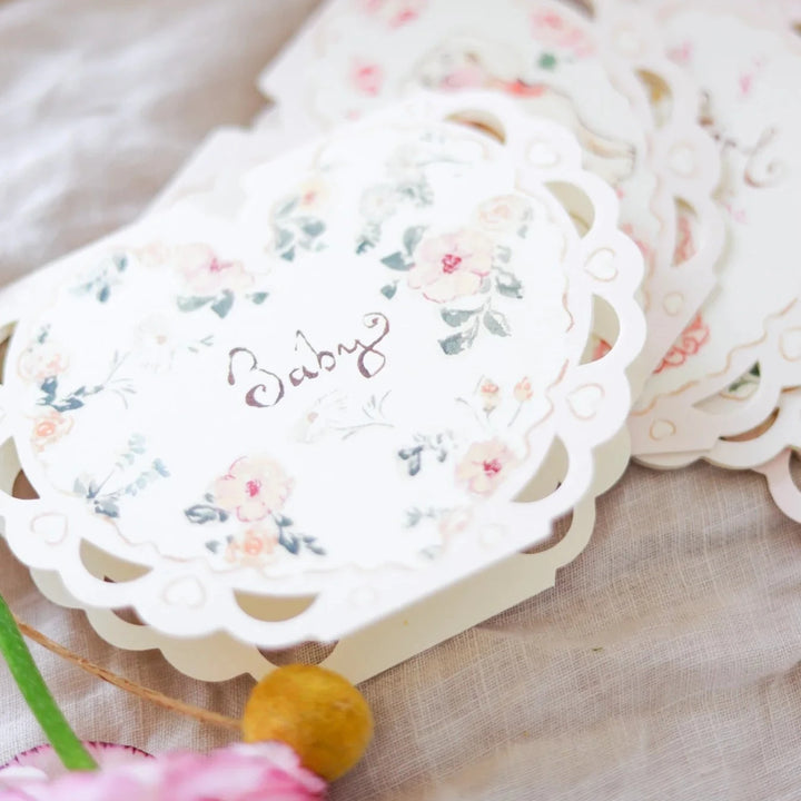 Baby Floral Heart Card
