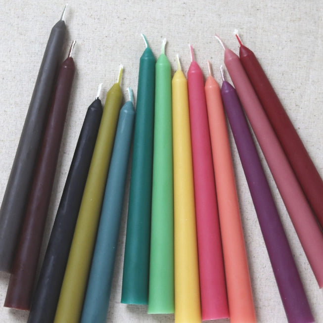 Beeswax Taper Eco Dye Dinner Candles