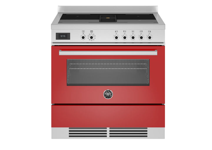 Bertazzoni air tec range cooker induction in red