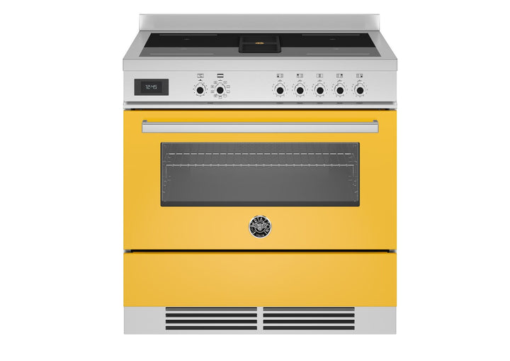 Bertazzoni air tec range cooker induction in yellow