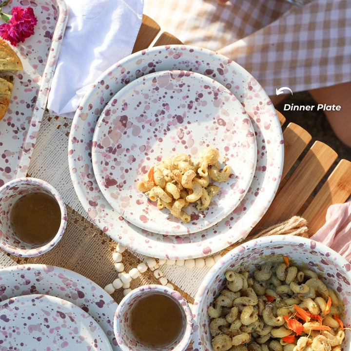 Catalina Enamelware Coupe Dinner Plate: Desert Rose