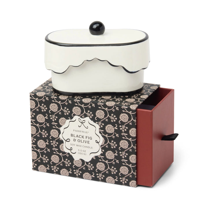 Cherie Black Fig & Olive Ceramic Dish Candle