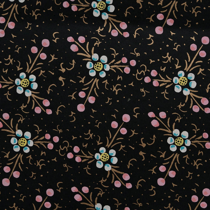 Black Recycled Floral Paper Gift Bag - 3 Sizes
