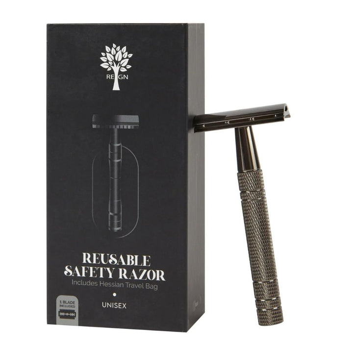 Reusable Safety Razor with Natural Jute Travel Bag
