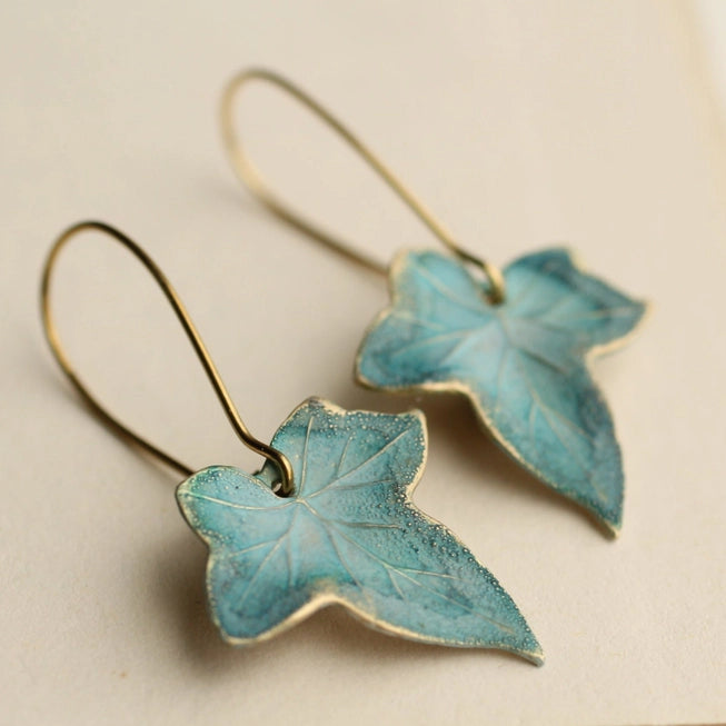 Blue Ivy Leaf Earrings
