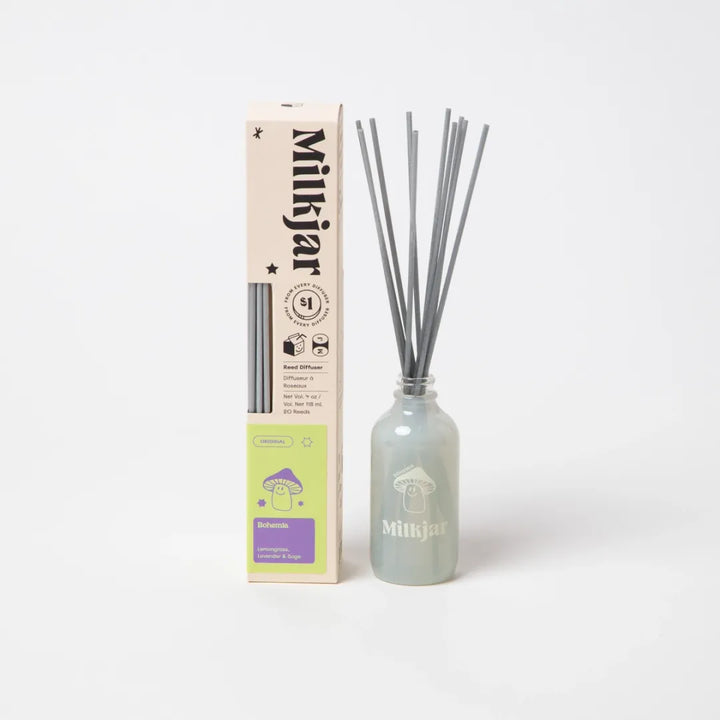 Milk Jar Candle Co Bohemia - Lemongrass, Lavender & Sage 4oz Reed Diffuser