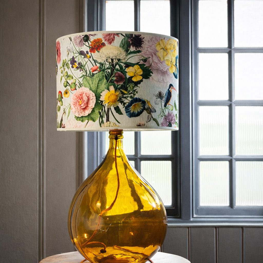 Pale Hortus Velvet Lamp Shade - 18 Inch Drum