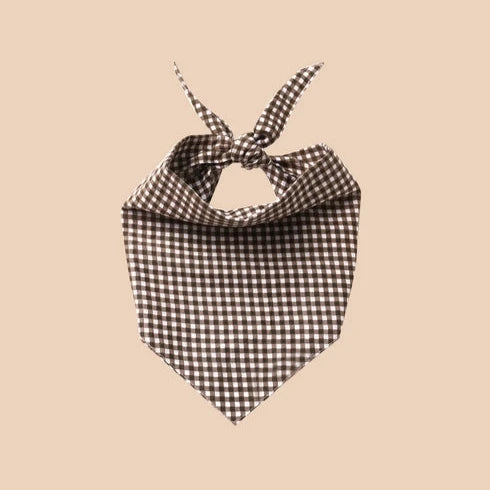 Brown Gingham Scout Bandana For Dogs