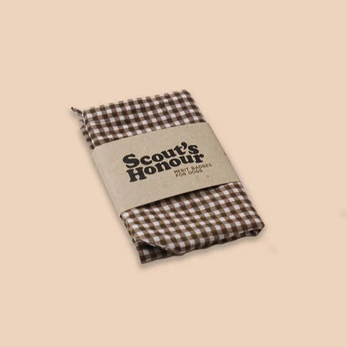Brown Gingham Scout Bandana For Dogs