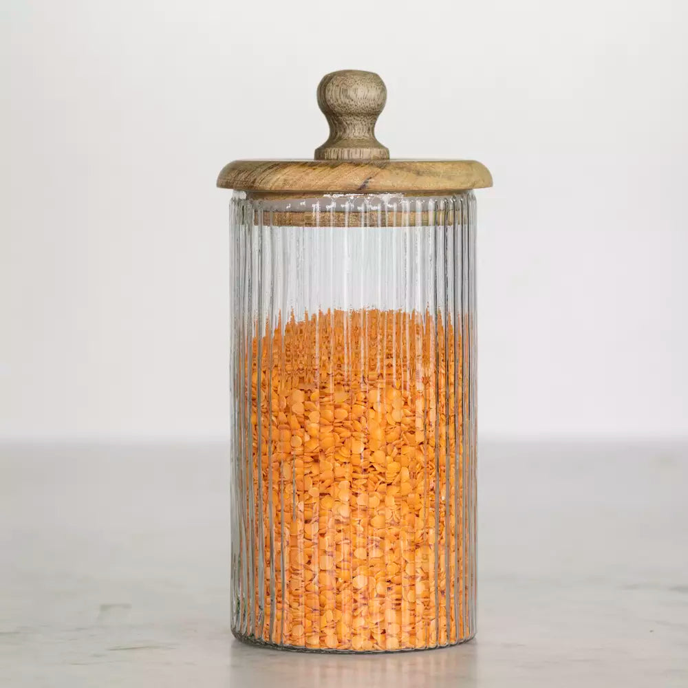 Ribbed Jar With Lid