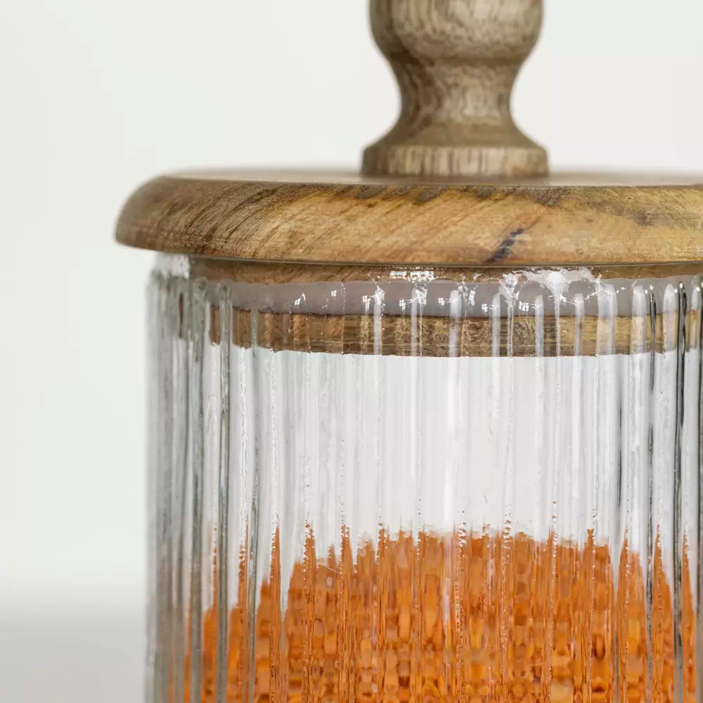 Ribbed Jar With Lid