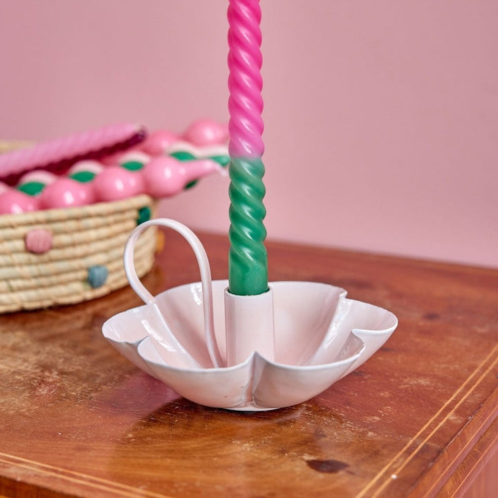 Pink Frill Candle Holder
