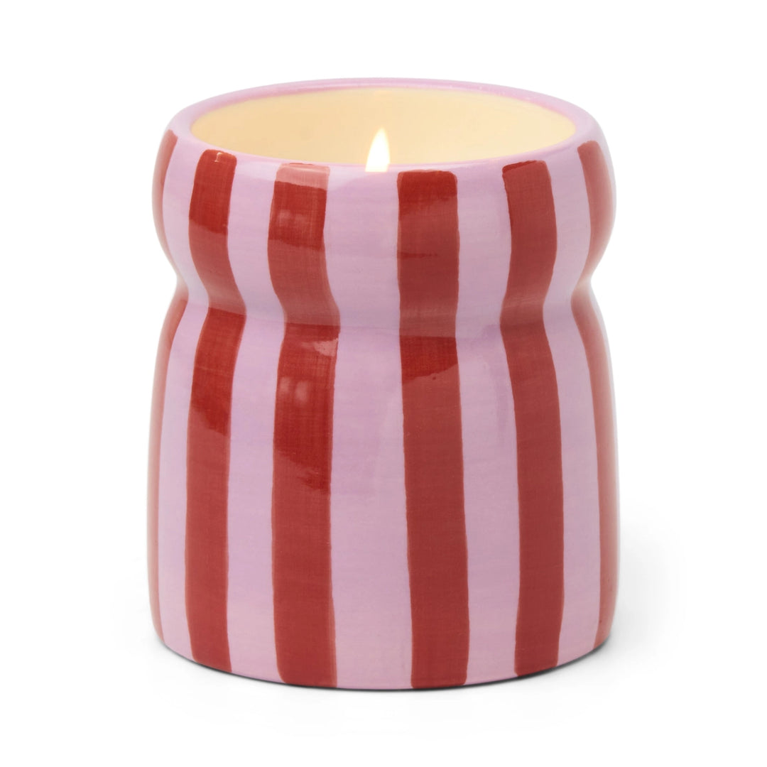 Pink Peppermint Ceramic Candle
