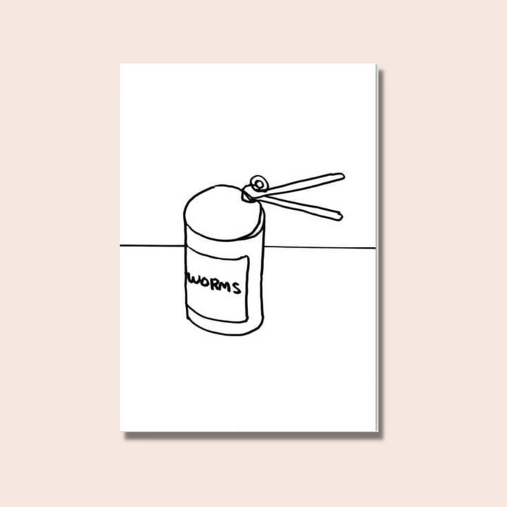Can of Worms Postcard